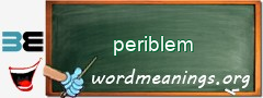 WordMeaning blackboard for periblem